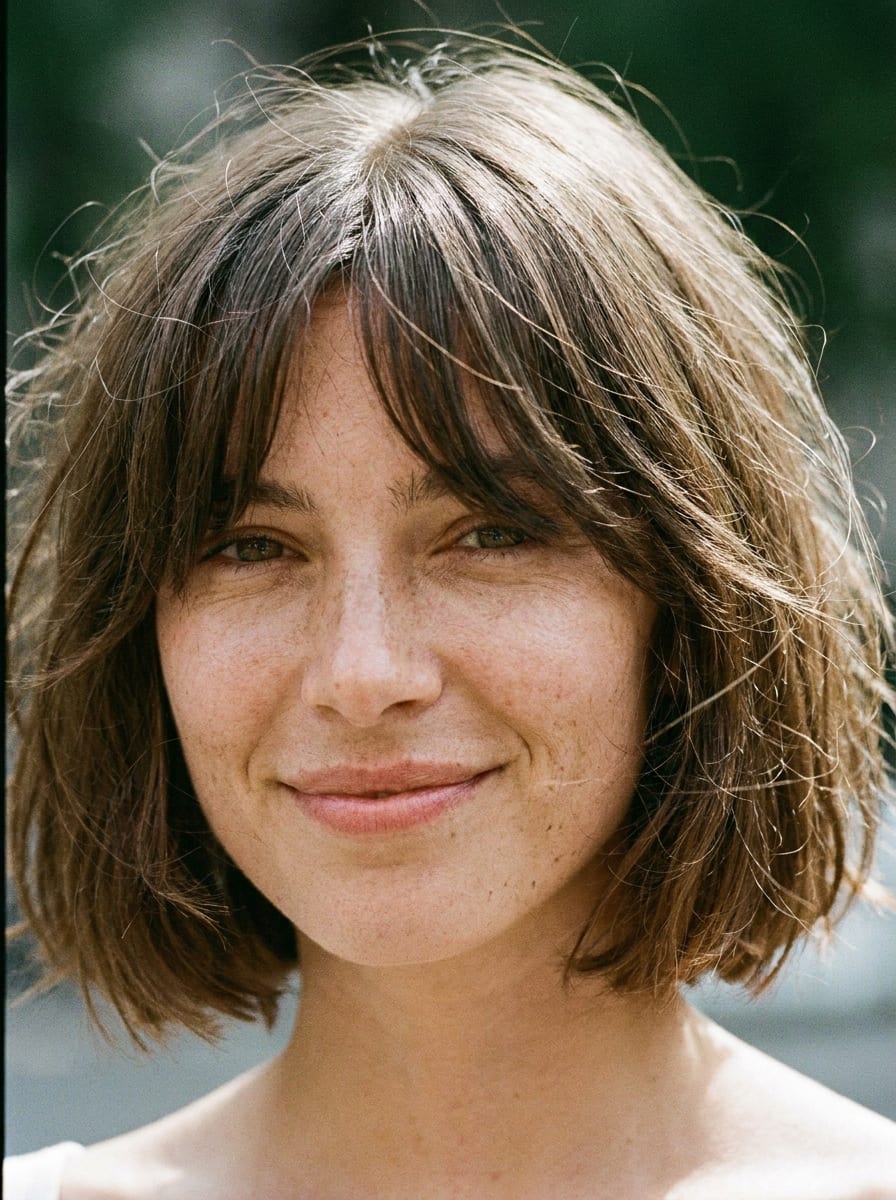 Short Bob mit Curtain Bangs - Kurzhaarfrisur mit Pony